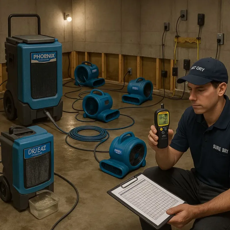 Structural Drying and Dehumidification process in Waushara County, WI